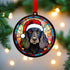 Cocker Spaniel (Working) Black in Santa Hat Suncatcher Decoration